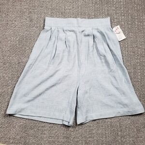 Vintage‎ Signet Sportswear Shorts Womens L Blue High Waisted Rayon USA Deadstock